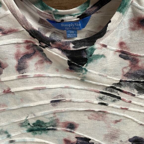 SIMPLY VERA VERA WANG Knit Short Sleeve Top Size XS - Picture 6 of 6